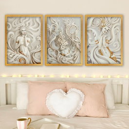 Wallity Cuadro Decorativo Enmarcado Multicolor (3 piezas)